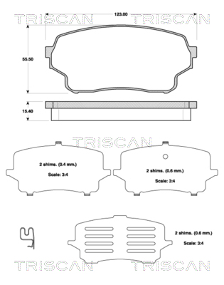 Kit de plaquettes de frein, frein à disque