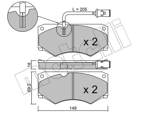 Kit de plaquettes de frein, frein à disque