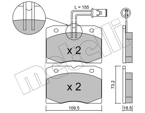 Kit de plaquettes de frein, frein à disque