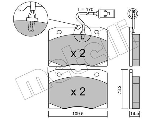 Kit de plaquettes de frein, frein à disque