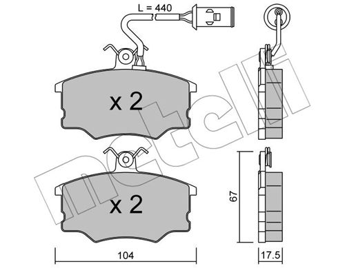 Kit de plaquettes de frein, frein à disque