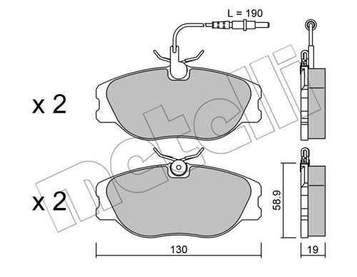 Kit de plaquettes de frein, frein à disque