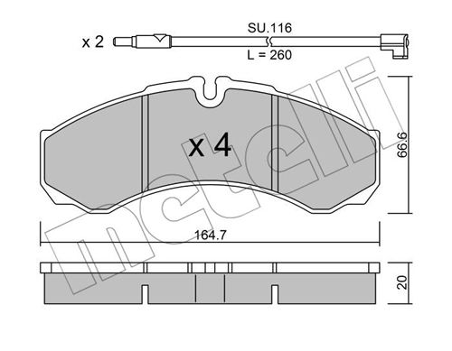 Kit de plaquettes de frein, frein à disque