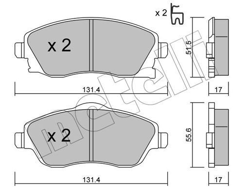 Kit de plaquettes de frein, frein à disque