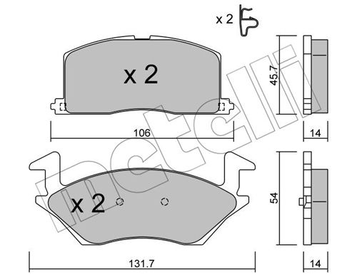 Kit de plaquettes de frein, frein à disque