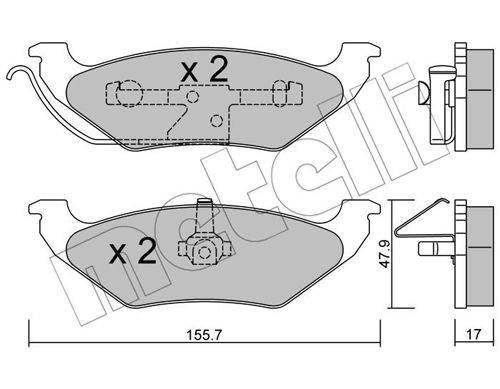 Kit de plaquettes de frein, frein à disque