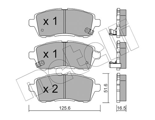 Kit de plaquettes de frein, frein à disque