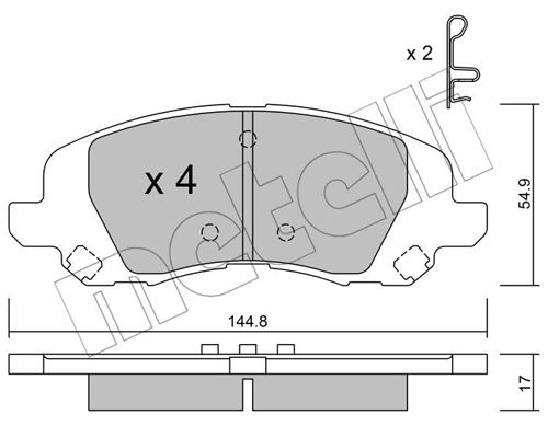 Kit de plaquettes de frein, frein à disque