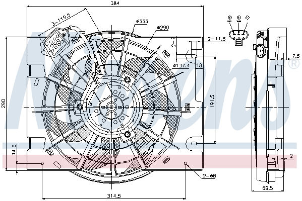 Ventilateur, refroidissement du moteur