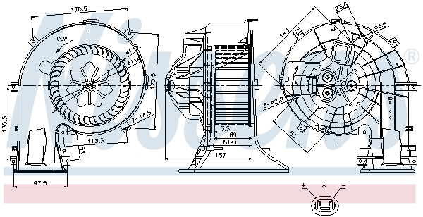 Moteur électrique, pulseur d'air habitacle