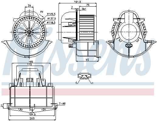 Moteur électrique, pulseur d'air habitacle