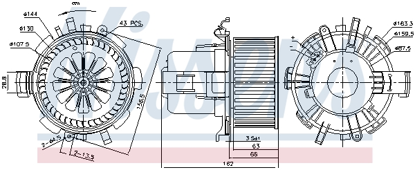 Moteur électrique, pulseur d'air habitacle