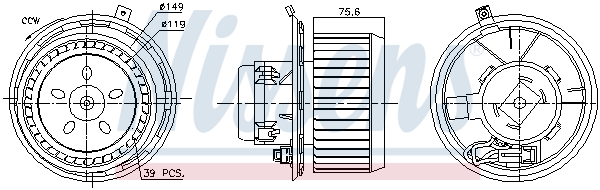 Moteur électrique, pulseur d'air habitacle