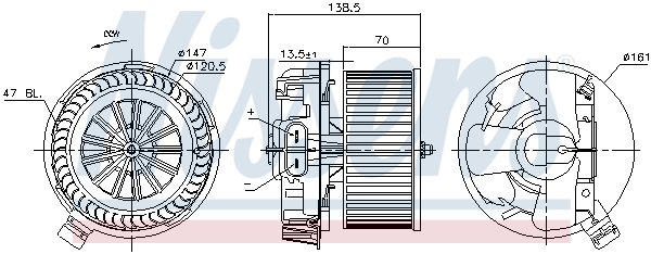 Moteur électrique, pulseur d'air habitacle