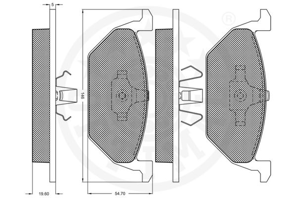 Kit de plaquettes de frein, frein à disque