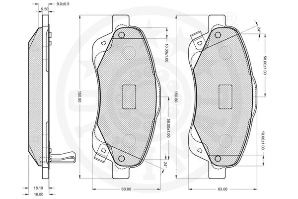 Kit de plaquettes de frein, frein à disque