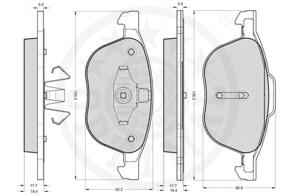 Kit de plaquettes de frein, frein à disque