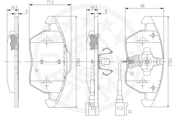 Kit de plaquettes de frein, frein à disque