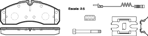 Kit de plaquettes de frein, frein à disque