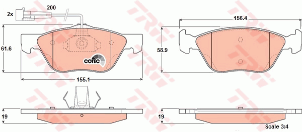 Kit de plaquettes de frein, frein à disque