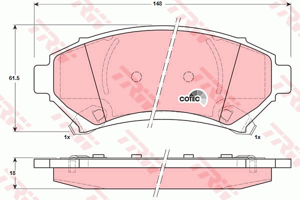 Kit de plaquettes de frein, frein à disque