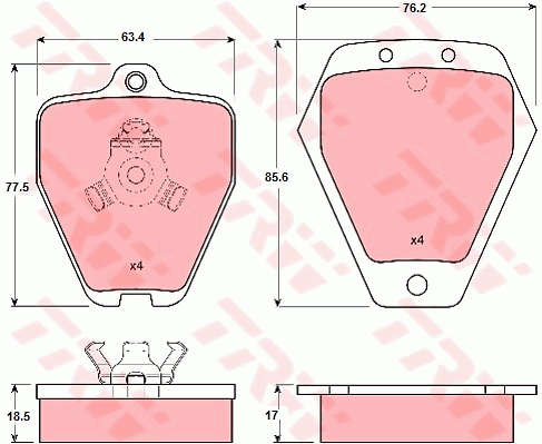 Kit de plaquettes de frein, frein à disque