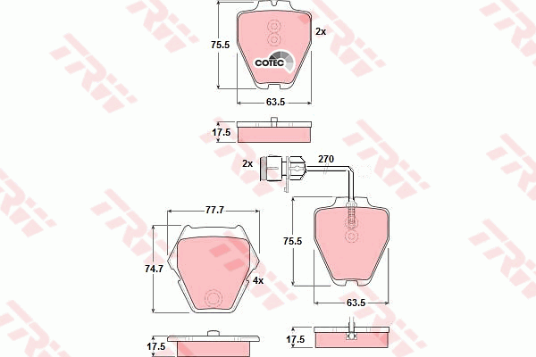 Kit de plaquettes de frein, frein à disque