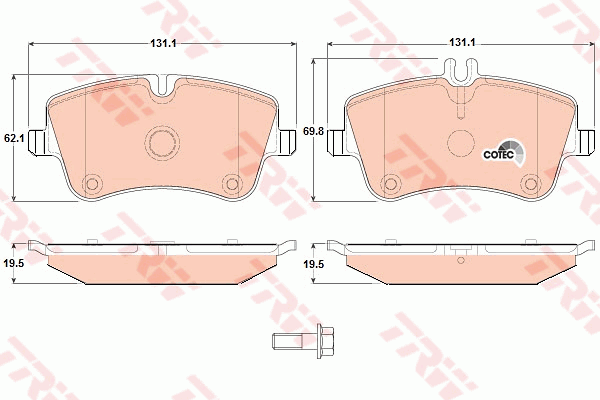 Kit de plaquettes de frein, frein à disque