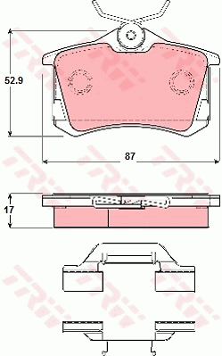 Kit de plaquettes de frein, frein à disque