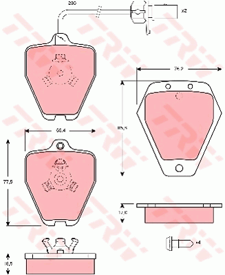 Kit de plaquettes de frein, frein à disque