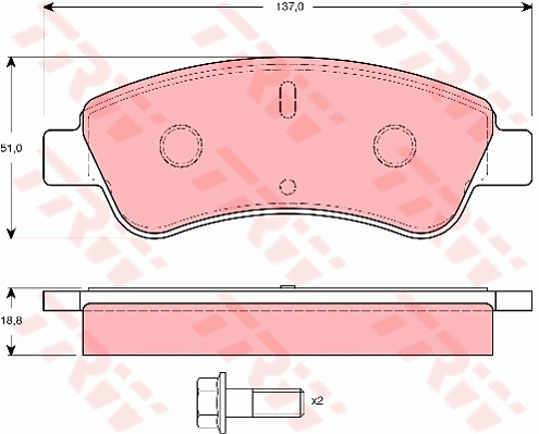 Kit de plaquettes de frein, frein à disque