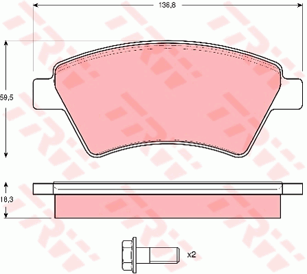 Kit de plaquettes de frein, frein à disque