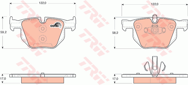 Kit de plaquettes de frein, frein à disque