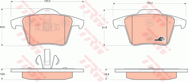 Kit de plaquettes de frein, frein à disque