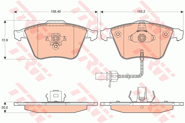 Kit de plaquettes de frein, frein à disque