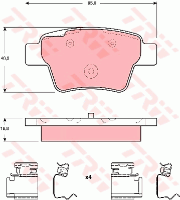 Kit de plaquettes de frein, frein à disque