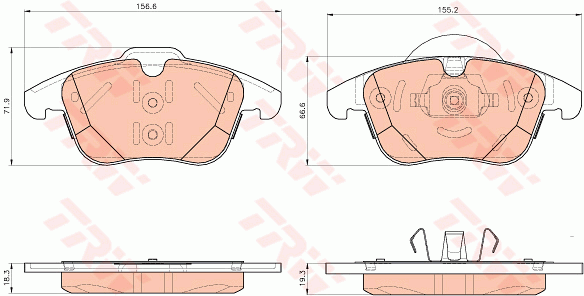 Kit de plaquettes de frein, frein à disque