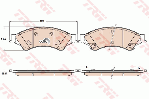 Kit de plaquettes de frein, frein à disque