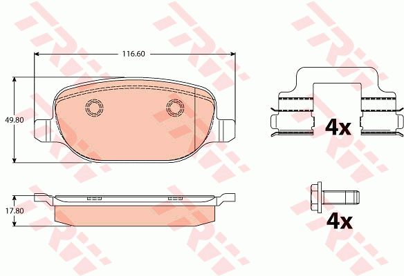 Kit de plaquettes de frein, frein à disque