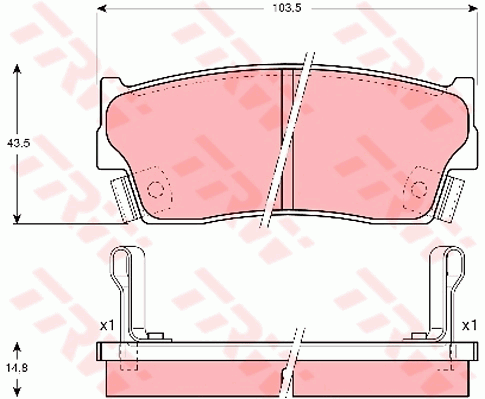 Kit de plaquettes de frein, frein à disque