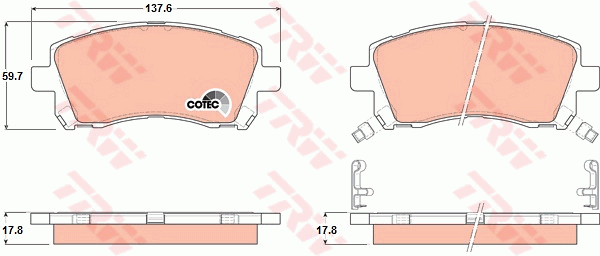 Kit de plaquettes de frein, frein à disque