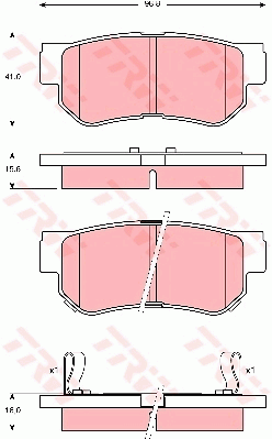 Kit de plaquettes de frein, frein à disque