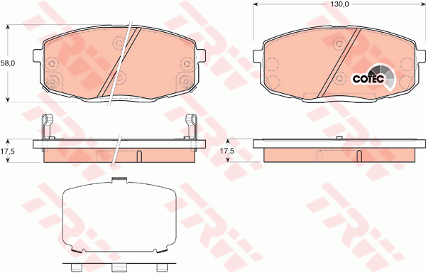 Kit de plaquettes de frein, frein à disque