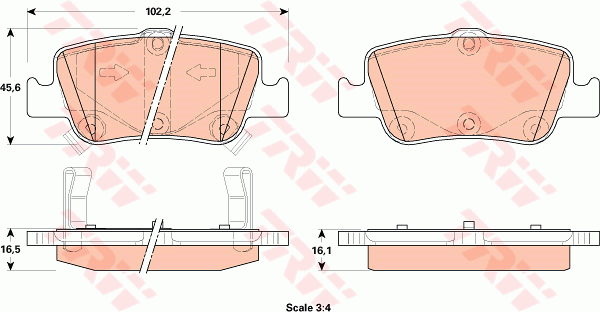 Kit de plaquettes de frein, frein à disque