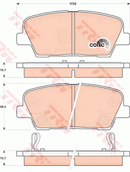 Kit de plaquettes de frein, frein à disque