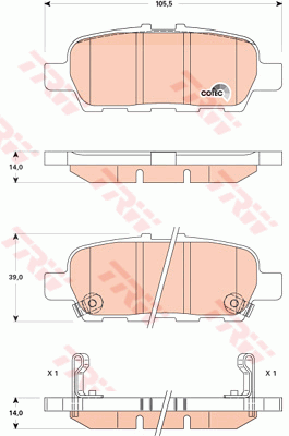 Kit de plaquettes de frein, frein à disque