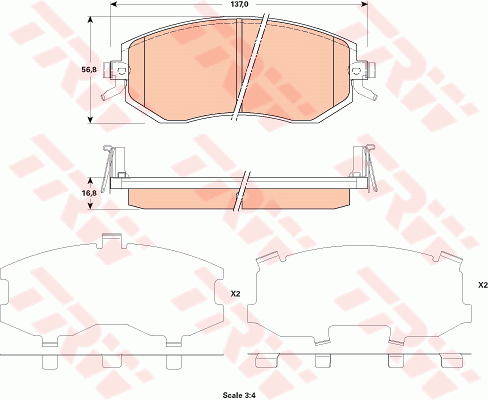 Kit de plaquettes de frein, frein à disque