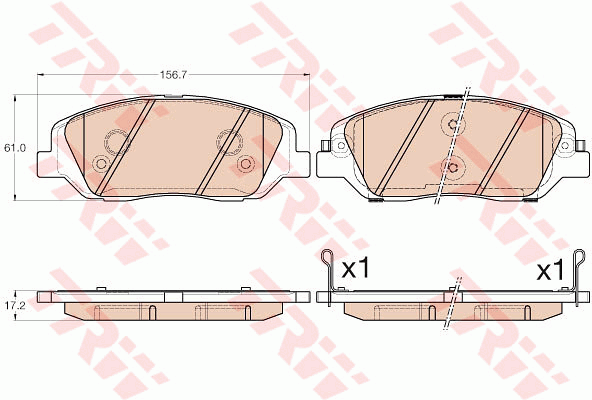 Kit de plaquettes de frein, frein à disque