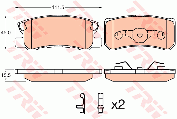 Kit de plaquettes de frein, frein à disque