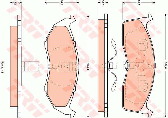 Kit de plaquettes de frein, frein à disque